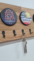 Porte clé/médaille mural pour collection palet de hockey
