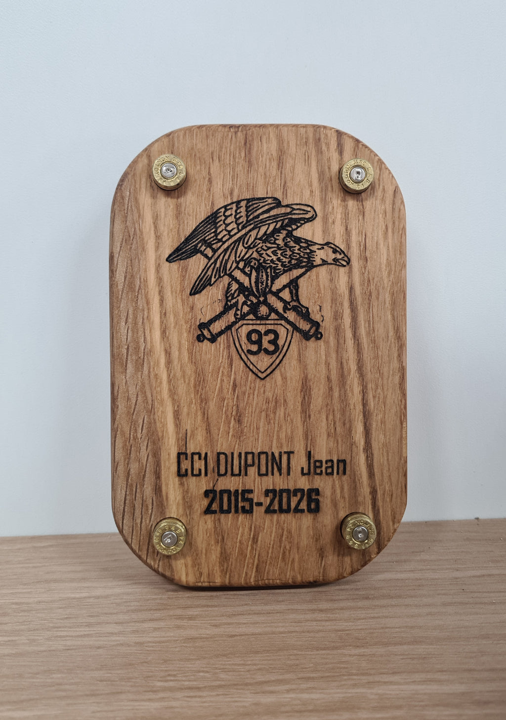 Plaque souvenir 9mm avec gravure