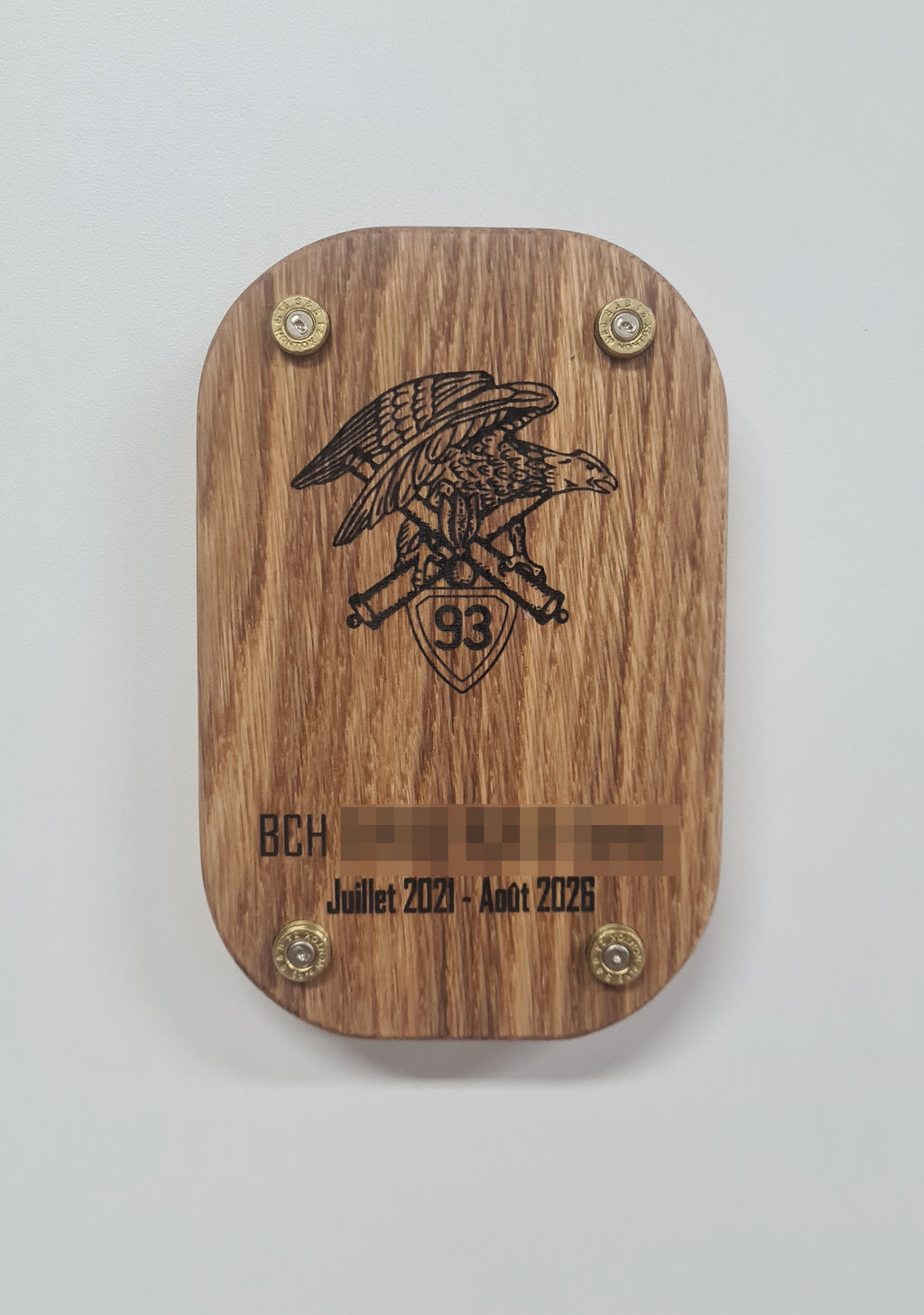 Plaque souvenir 9mm avec gravure
