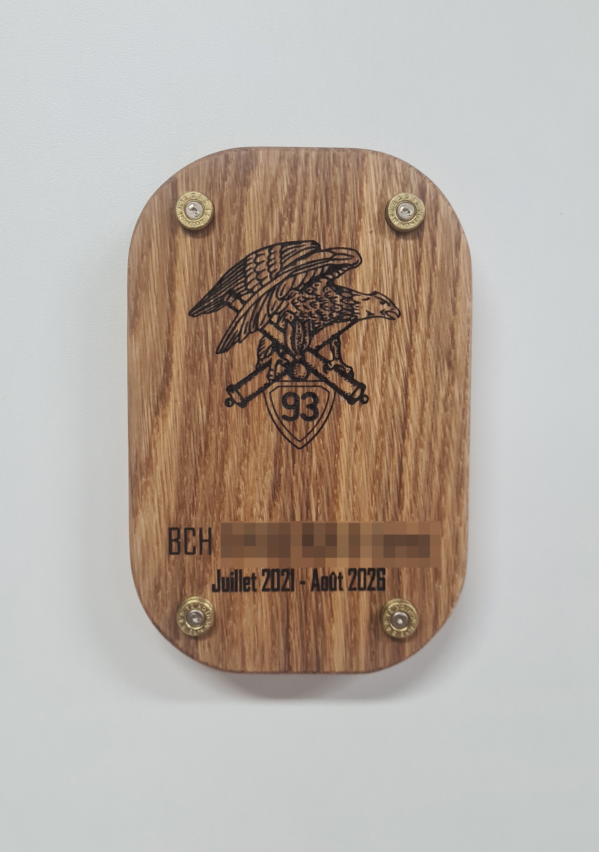 Plaque souvenir 9mm avec gravure