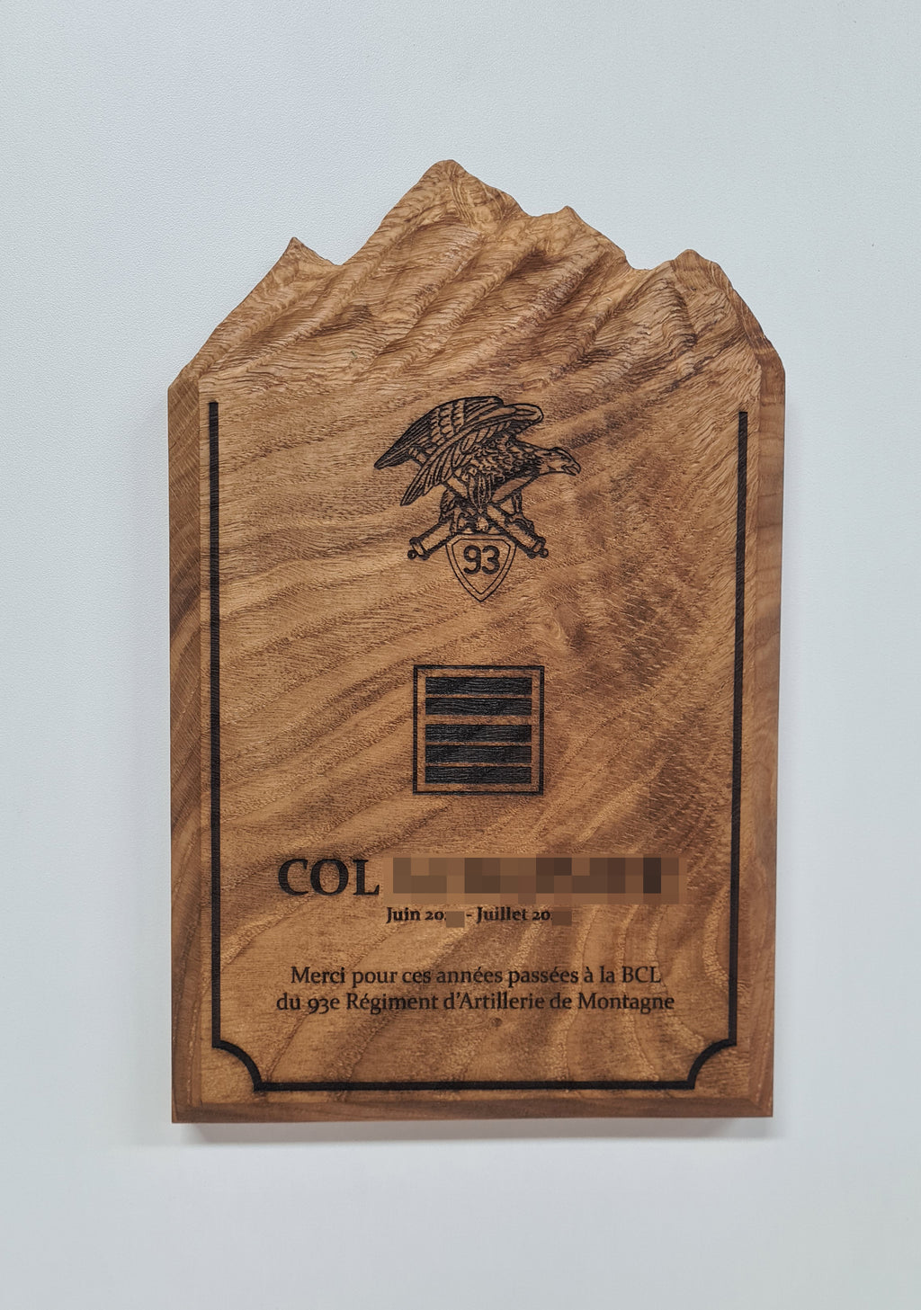 Plaque souvenir armée / 2 formats