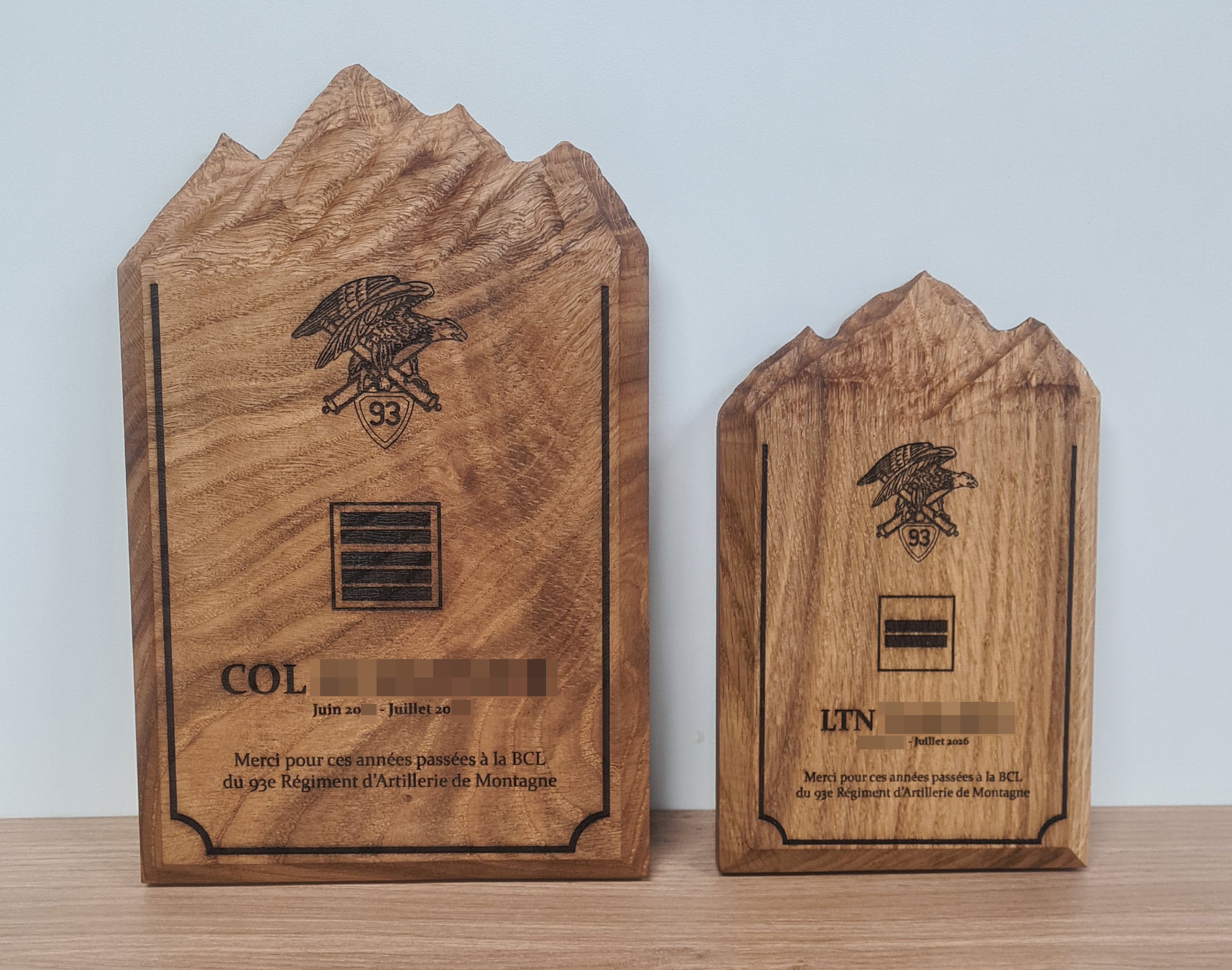 Plaque souvenir armée / 2 formats