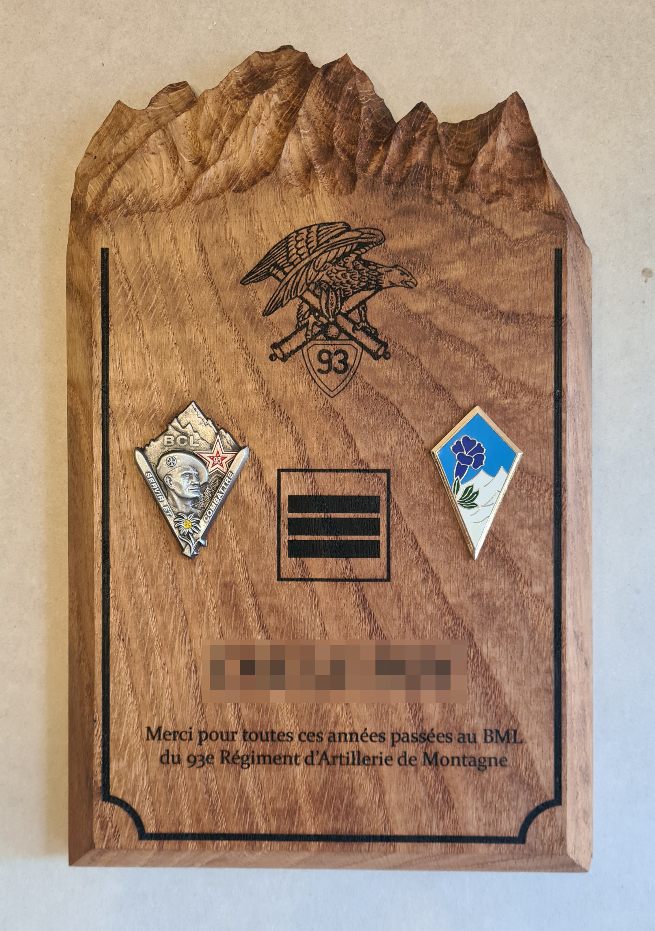 Plaque souvenir armée / 2 formats