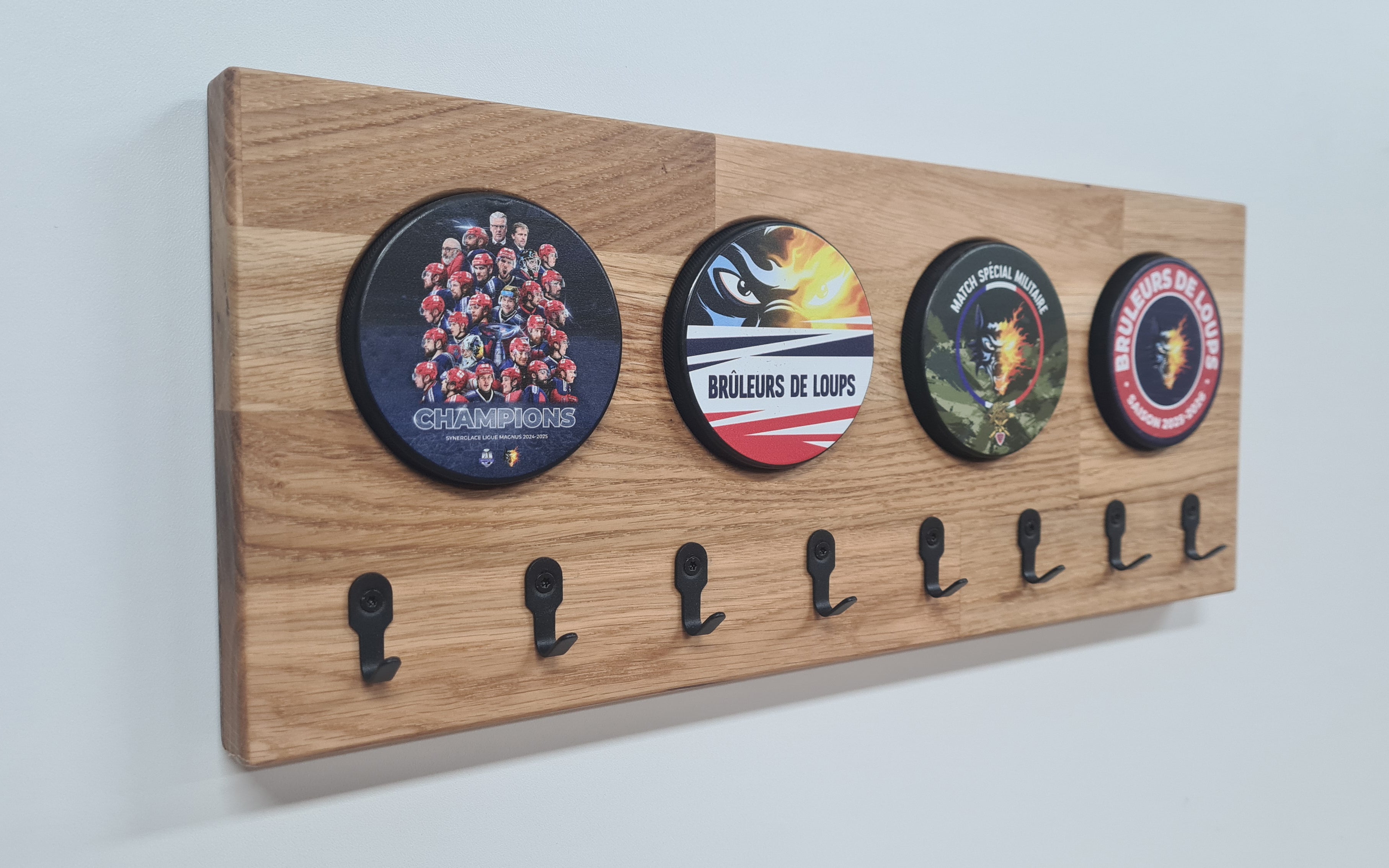 Porte clé/médaille mural pour collection palet de hockey